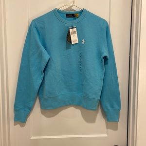 New with tags aqua blue polo, Ralph Lauren sweatshirt